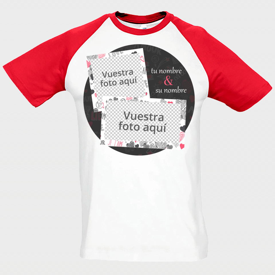 Camiseta unisex para San Valentín diseño polaroids personalizable
