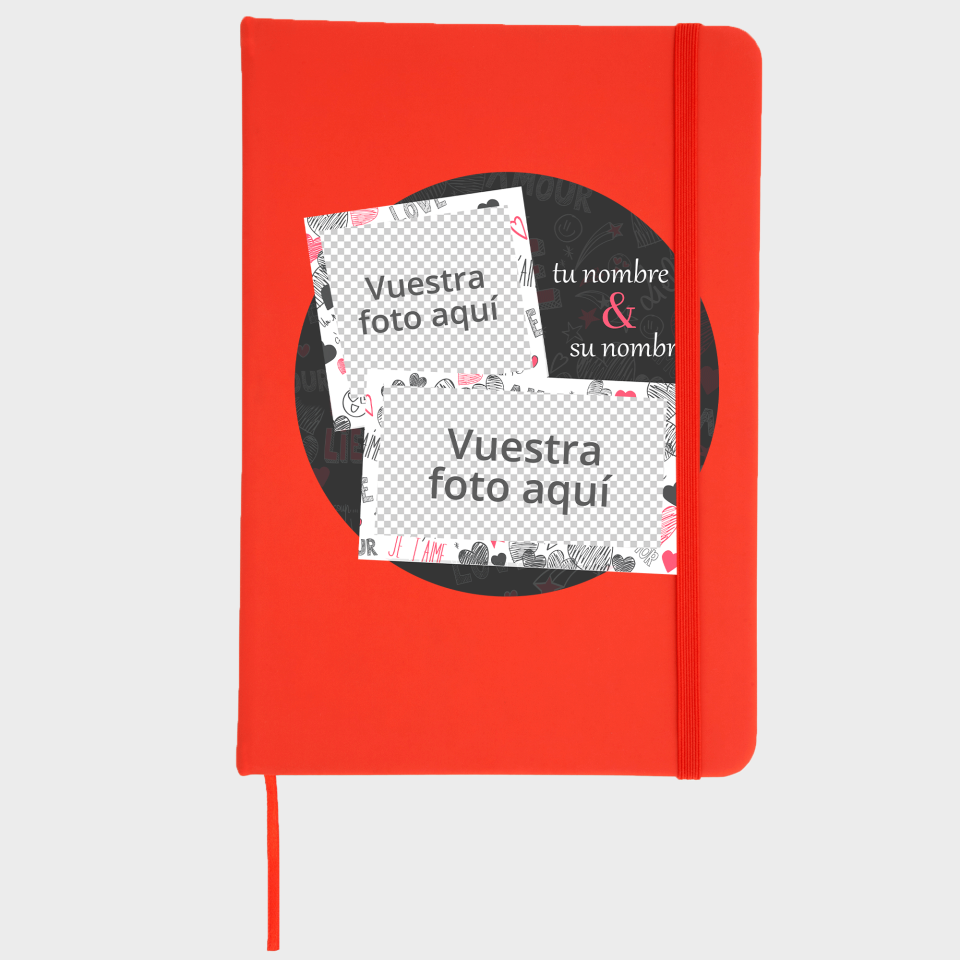 Bloc de notas para San Valentín diseño polaroids personalizable