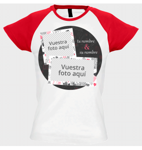 Camiseta mujer para San Valentín diseño polaroids personalizable