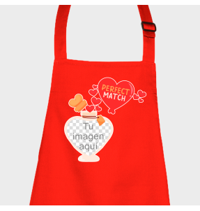 Delantal para San Valentín diseño perfect match personalizable