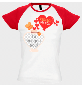 Camiseta mujer para San Valentín diseño perfect match personalizable
