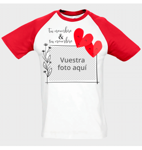 Camiseta unisex para San Valentín diseño marco corazones personalizable