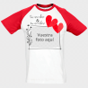 Camiseta unisex para San Valentín diseño marco corazones personalizable