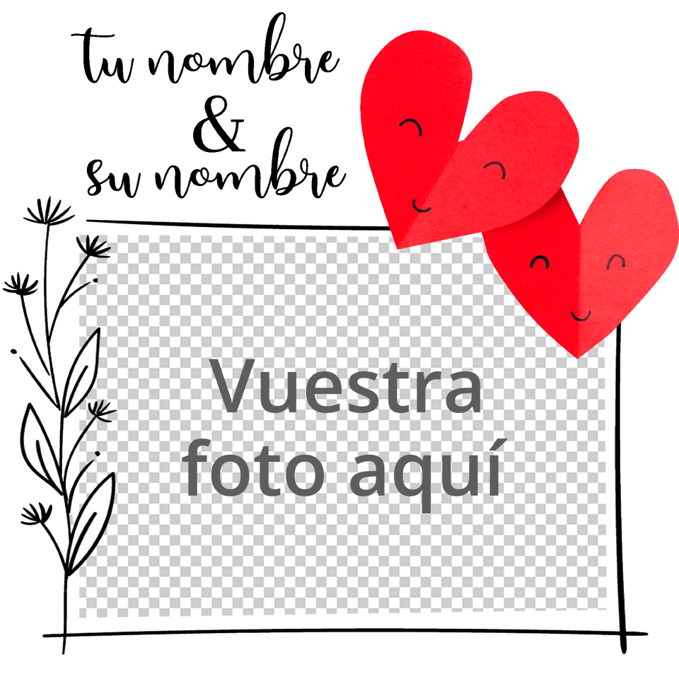 Delantal para San Valentín diseño marco corazones personalizable