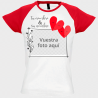 Camiseta mujer para San Valentín diseño marco corazones personalizable