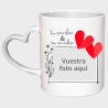Taza corazón para San Valentín diseño marco corazones personalizable