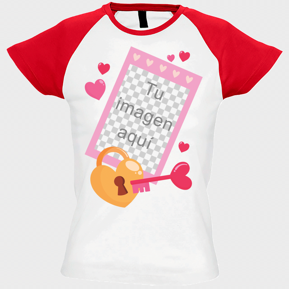 Camiseta mujer para San Valentín diseño candado personalizable