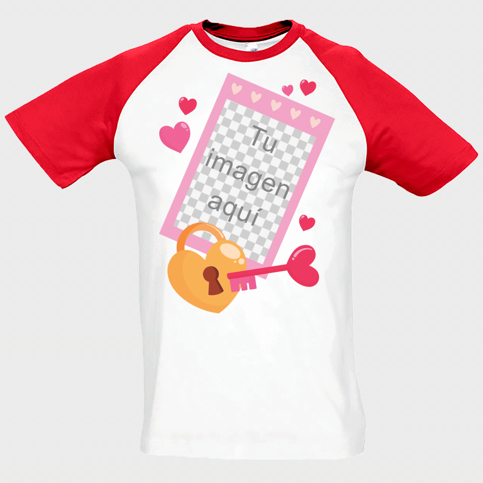 Camiseta unisex para San Valentín diseño candado personalizable