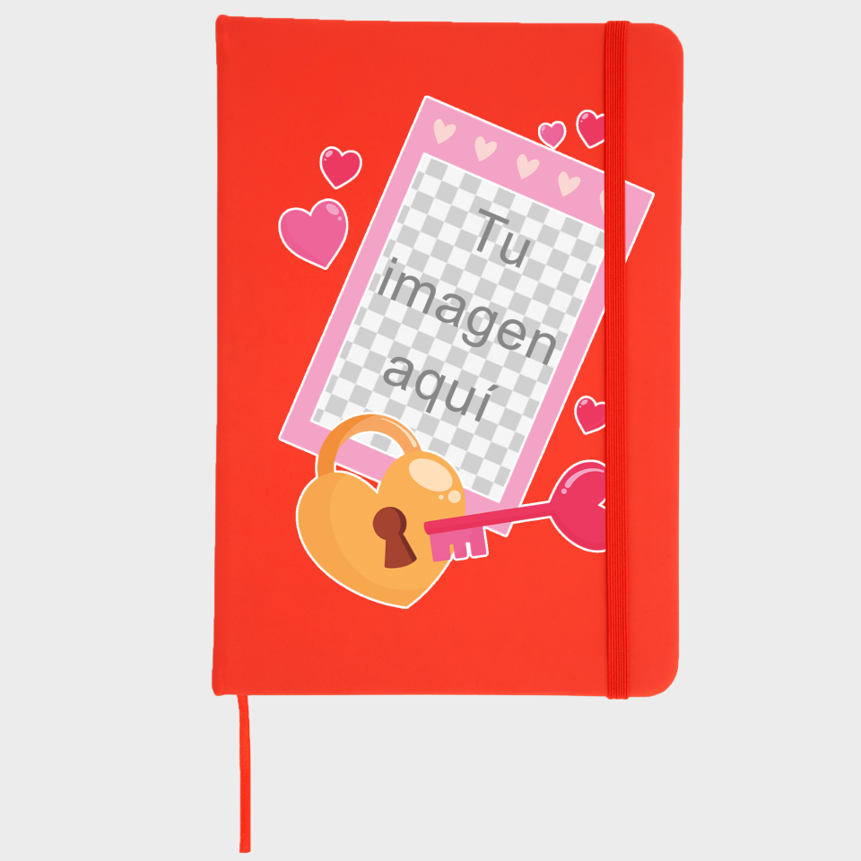 Bloc de notas para San Valentín diseño candado personalizable