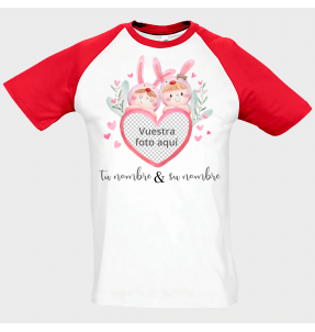 Camiseta unisex para San Valentín diseño conejos personalizable