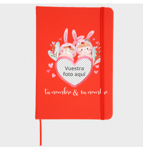 Bloc de notas para San Valentín diseño conejos personalizable