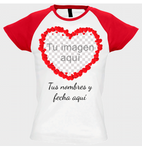 Camiseta mujer para San Valentín diseño corazón personalizable