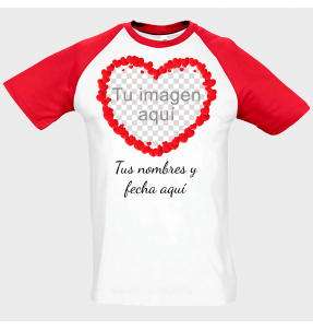 Camiseta unisex para San Valentín diseño corazón personalizable