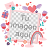 Cojín tacto cuero para San Valentín diseño marco fotos personalizable