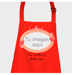 Delantal para San Valentín diseño óvalo personalizable