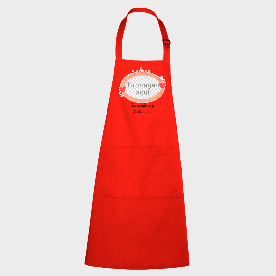 Delantal para San Valentín diseño óvalo personalizable
