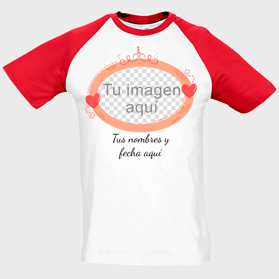 Camiseta unisex para San Valentín diseño óvalo personalizable