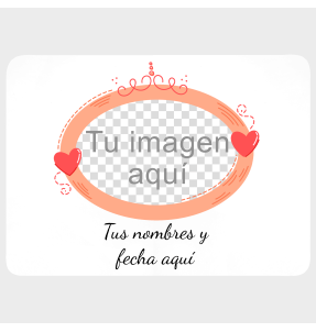 Mantel individual con base corcho para San Valentín diseño óvalo personalizable