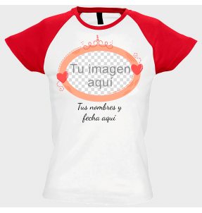 Camiseta mujer para San Valentín diseño óvalo personalizable