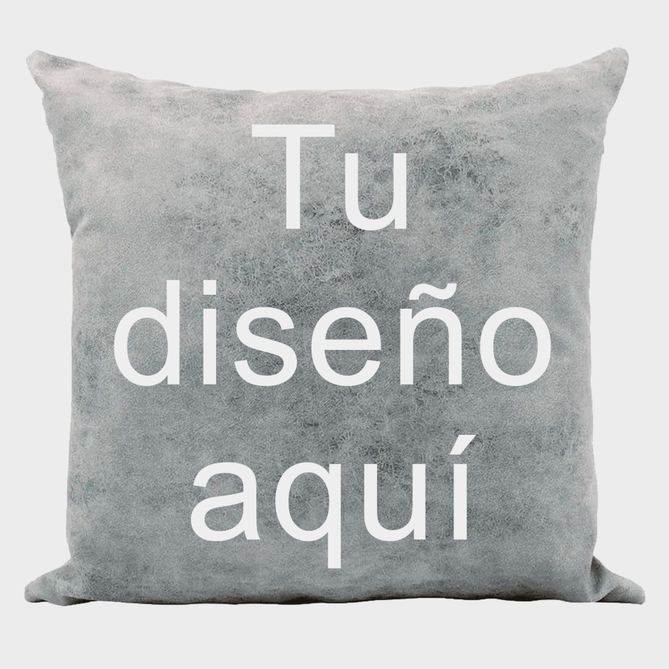 Cojín cuadrado tacto cuero personalizable