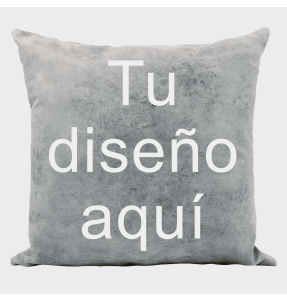 Cojín cuadrado tacto cuero personalizable