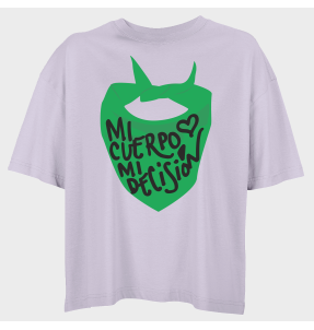 Camiseta oversize mujer para el día de la mujer diseño Mi Cuerpo Mi Decisión