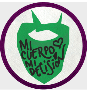Parche redondo para el día de la mujer diseño Mi Cuerpo Mi Decisión