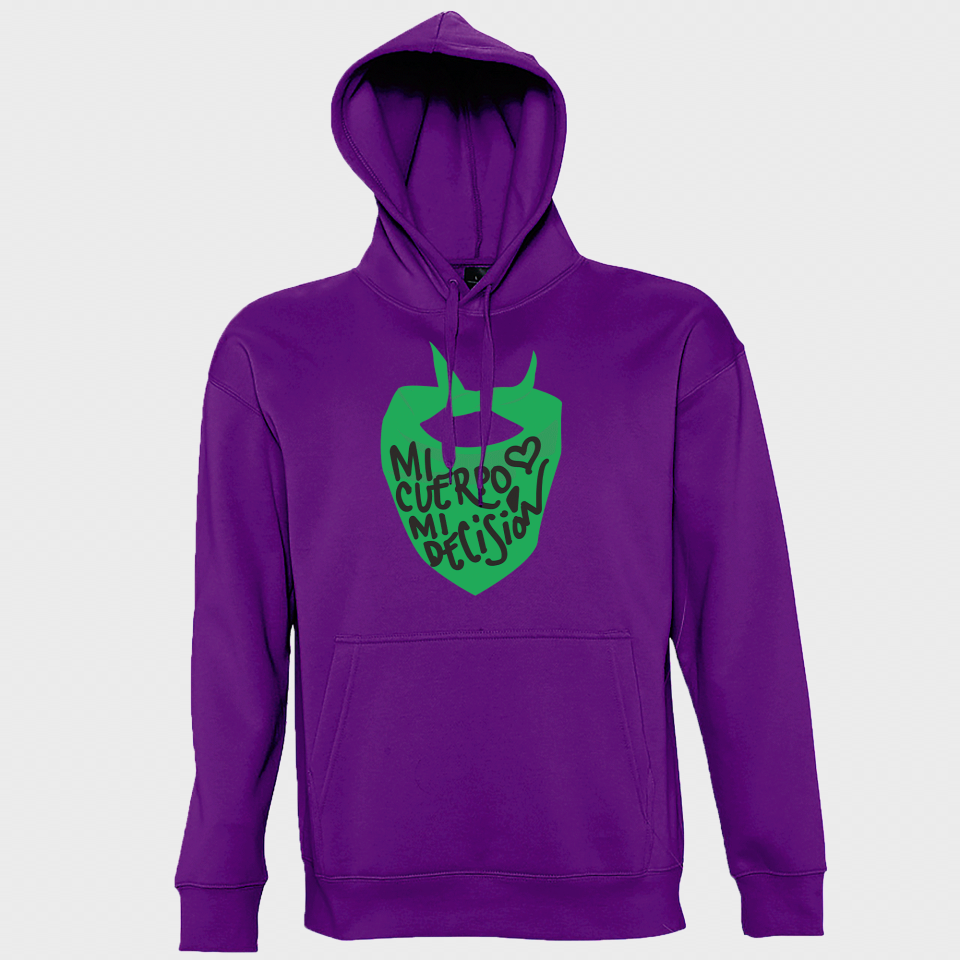 Sudadera con capucha para el día de la mujer diseño Mi Cuerpo Mi Decisión