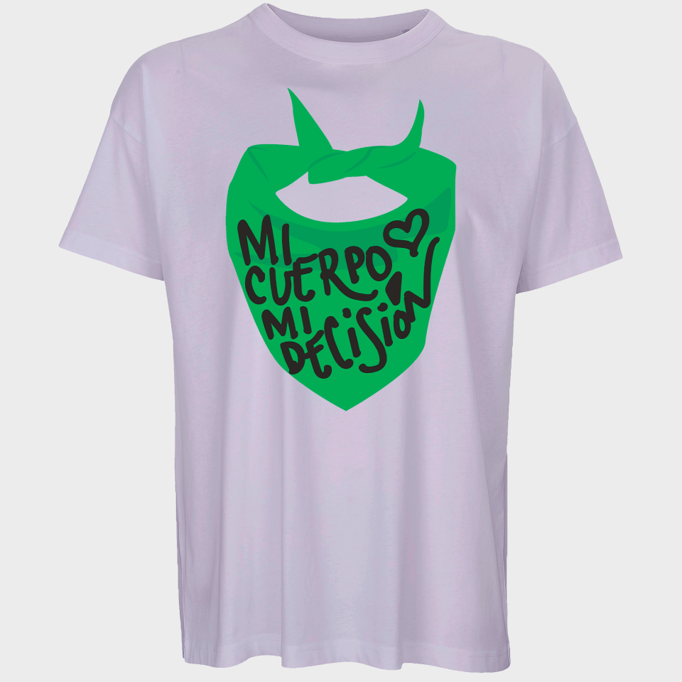 Camiseta oversize hombre para el día de la mujer diseño Mi Cuerpo Mi Decisión