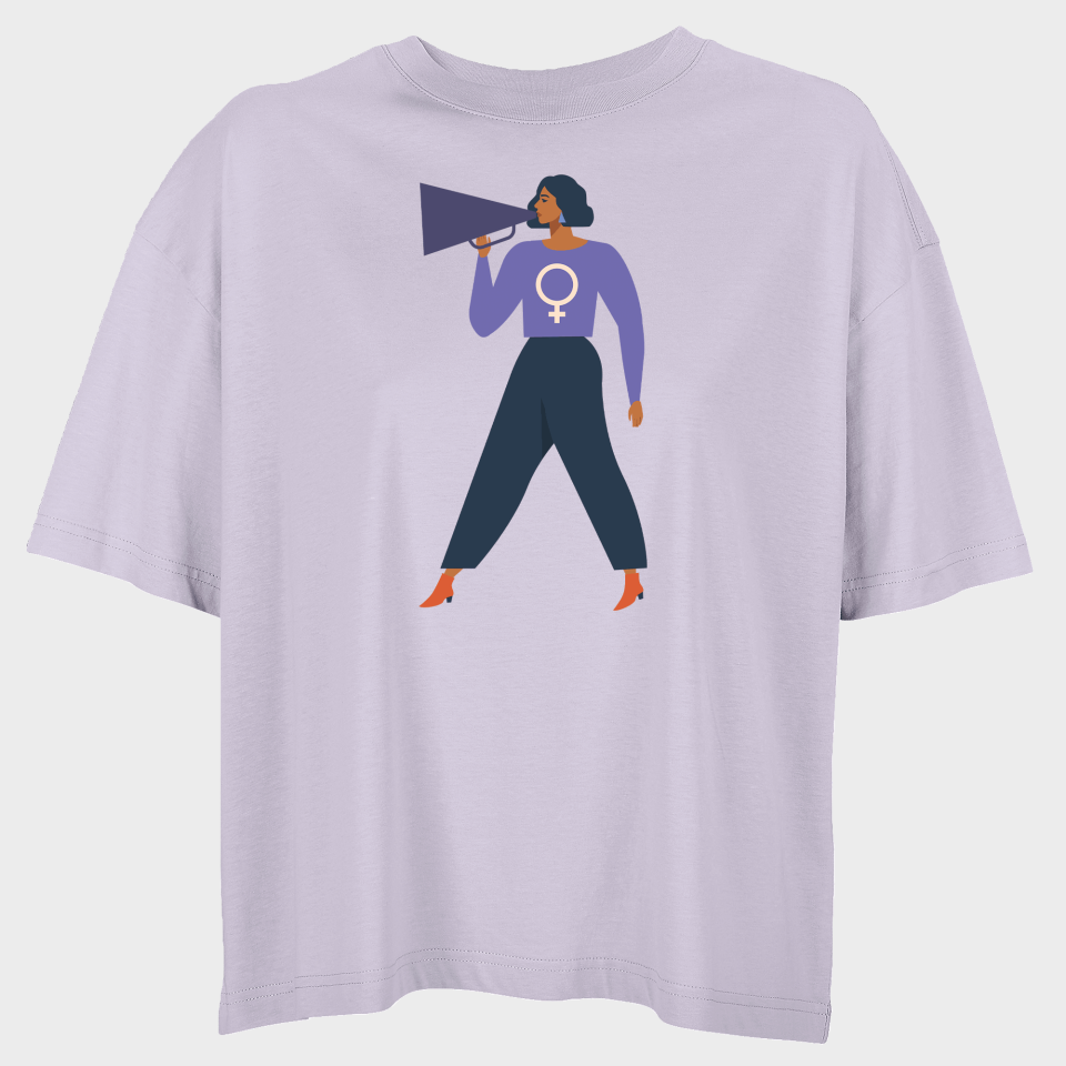 Camiseta oversize mujer para el día de la mujer diseño Chica Hablando