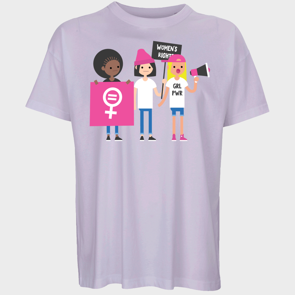 Camiseta oversize hombre para el día de la mujer diseño Amigas