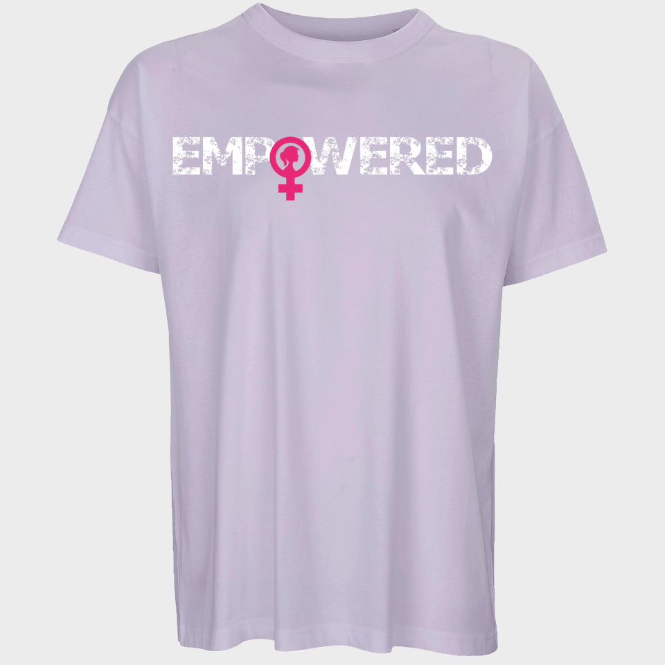 Camiseta oversize hombre para el día de la mujer diseño Empowered