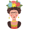 Parche redondo para el día de la mujer diseño Frida