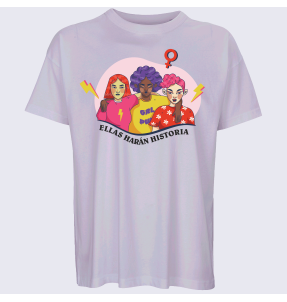 Camiseta oversize hombre para el día de la mujer diseño Ellas Harán Historia
