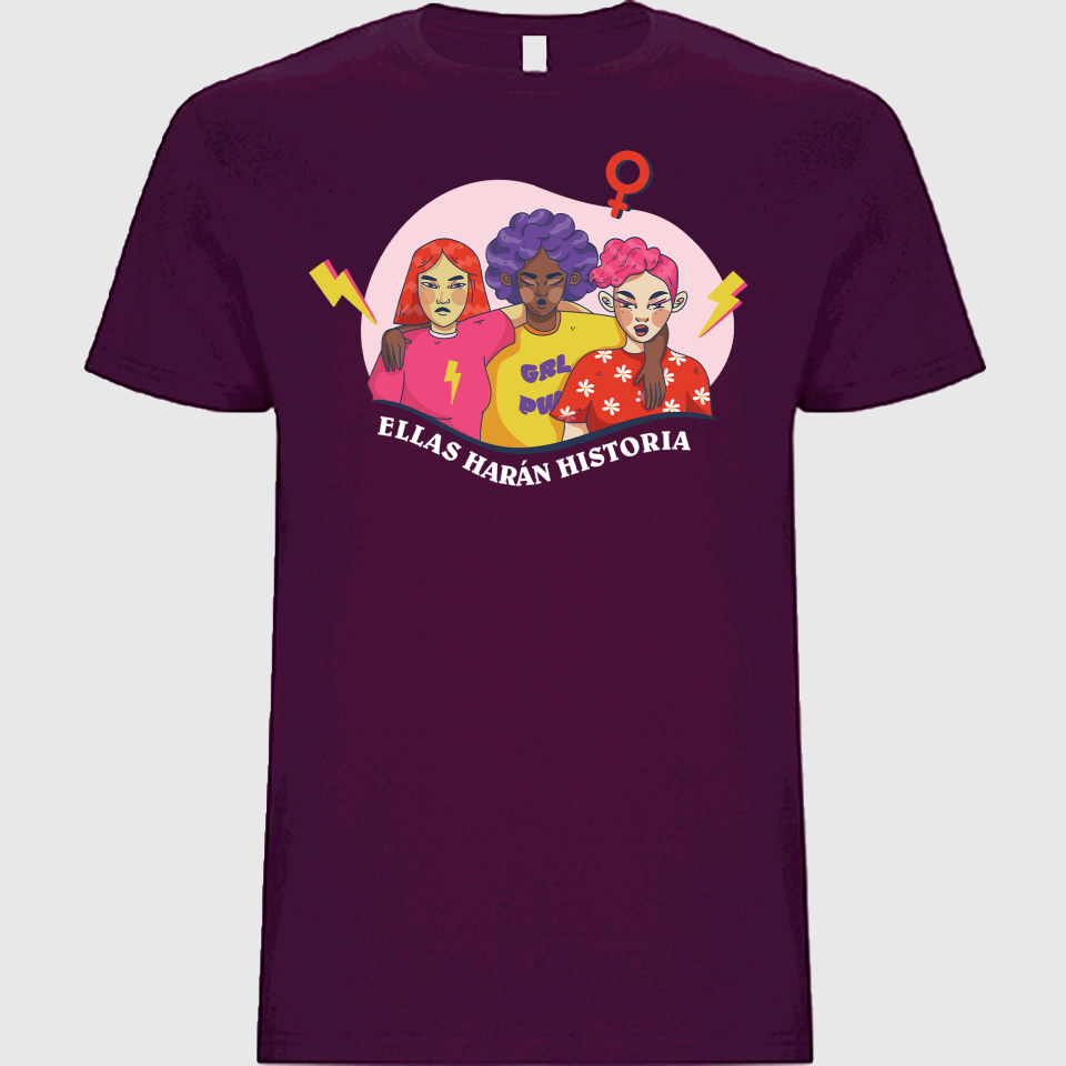 Camiseta unisex para el día de la mujer diseño Ellas Harán Historia