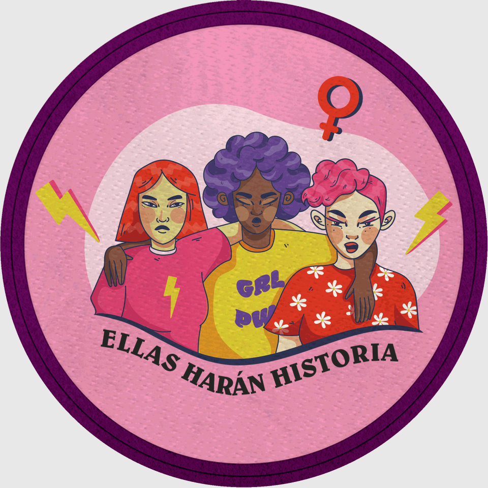 Parche redondo para el día de la mujer diseño Ellas Harán Historia