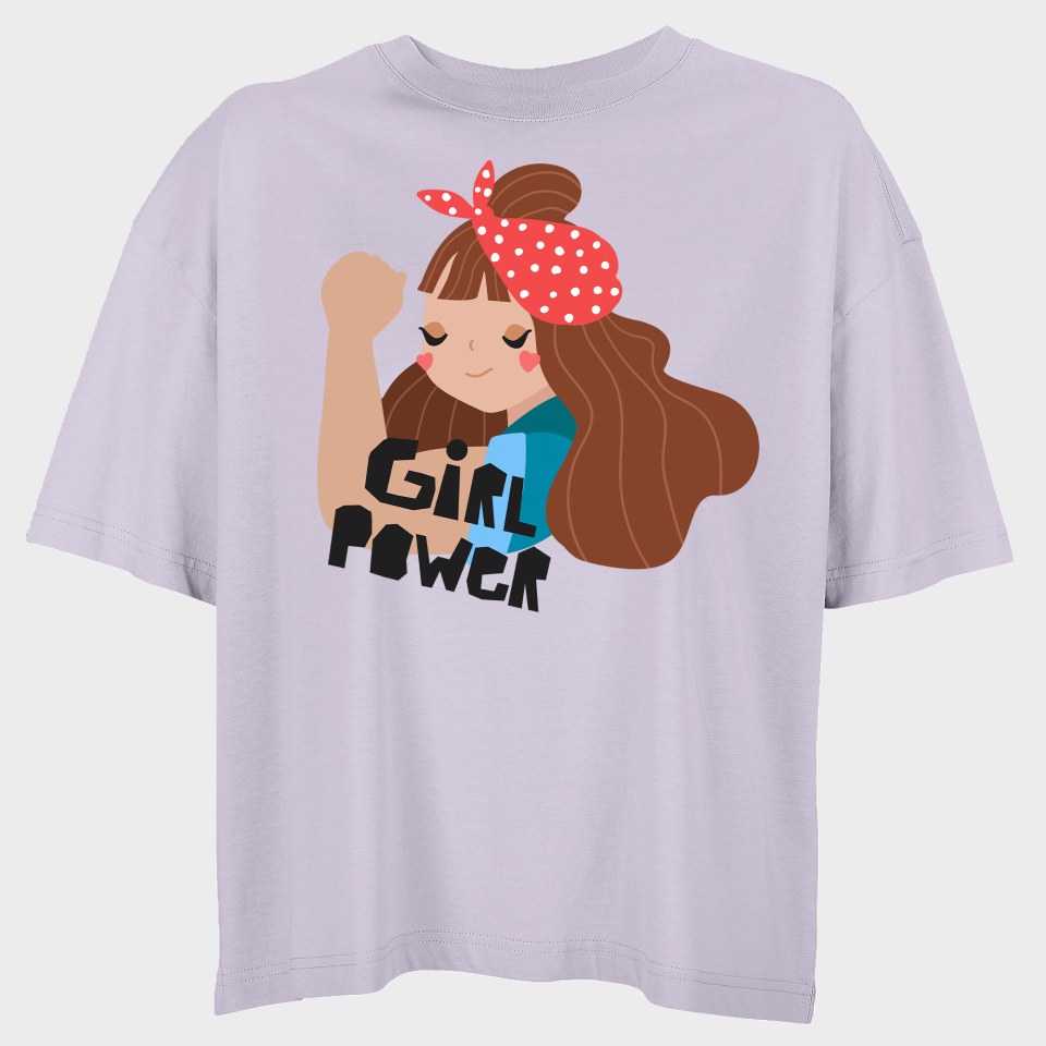 Camiseta oversize mujer para el día de la mujer diseño Girl Power
