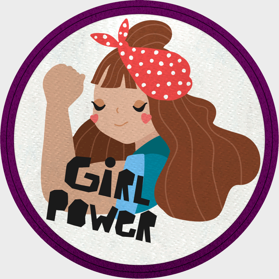 Parche redondo para el día de la mujer diseño Girl Power
