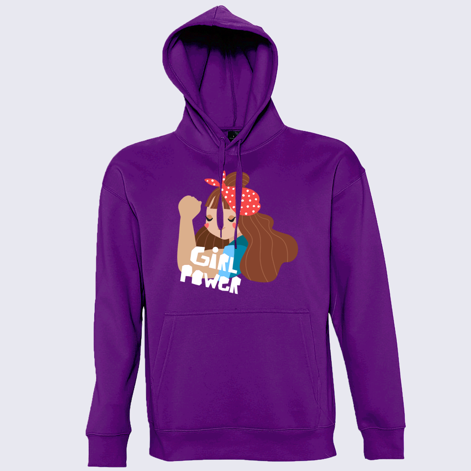 Sudadera con capucha para el día de la mujer diseño Girl Power