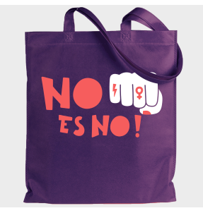 Tote bag para el día de la mujer diseño No Es No
