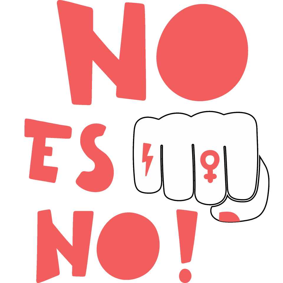 Parche redondo para el día de la mujer diseño No Es No