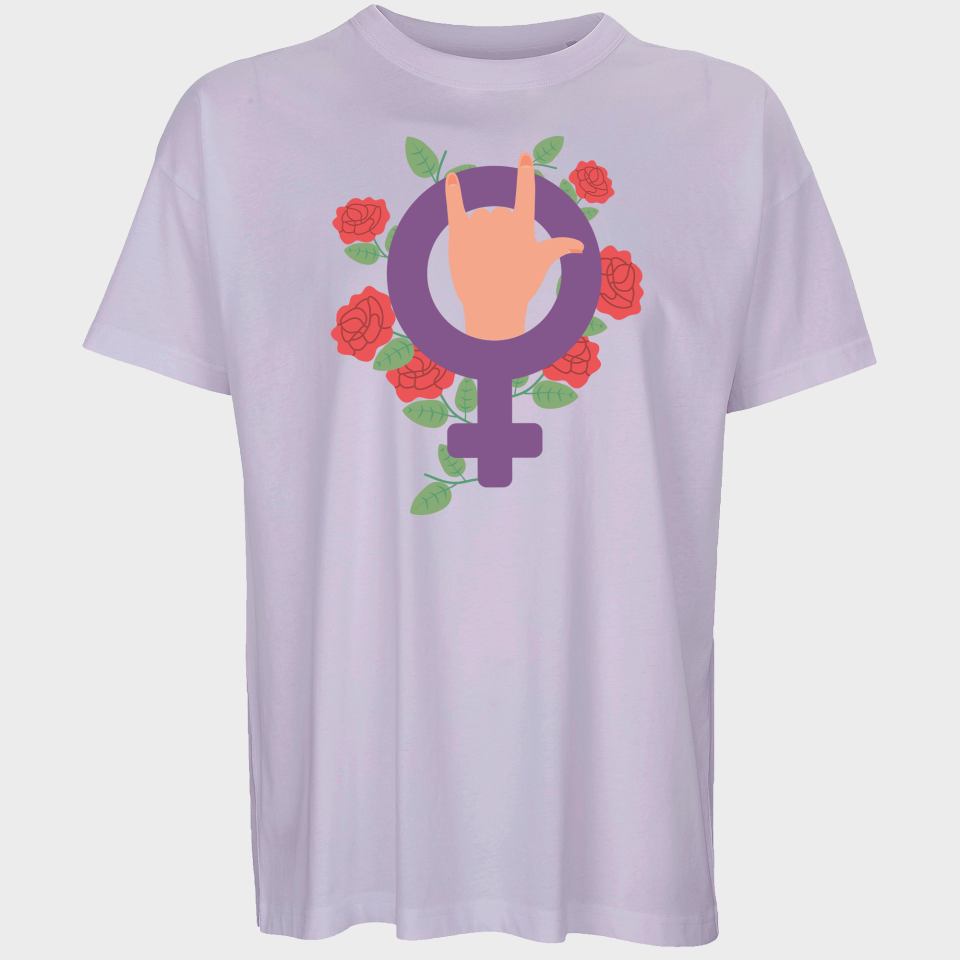 Camiseta oversize hombre para el día de la mujer diseño Rosas