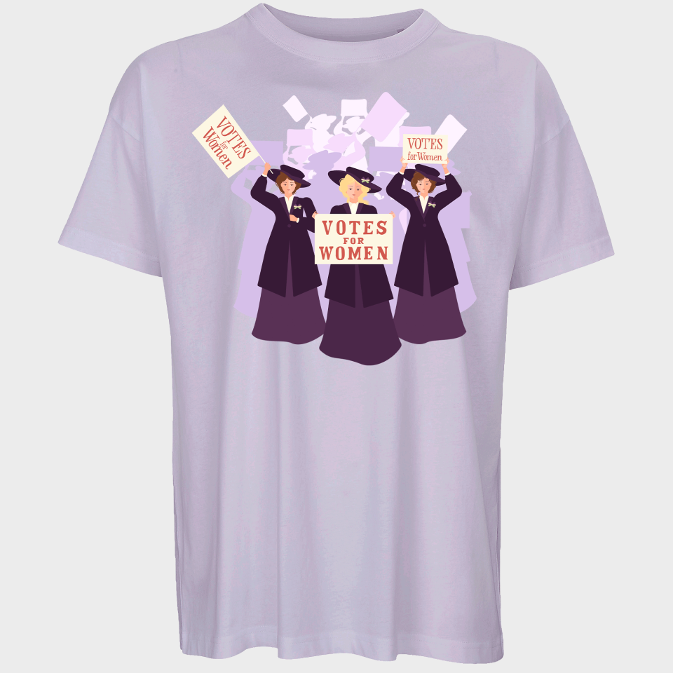 Camiseta oversize hombre para el día de la mujer diseño Vote