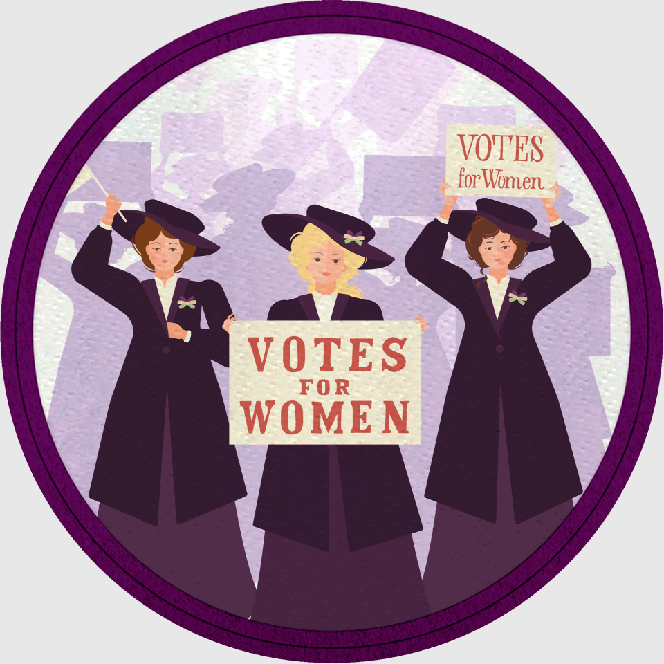 Parche redondo para el día de la mujer diseño Vote