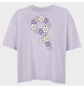 Camiseta oversize mujer para el día de la mujer diseño Flores
