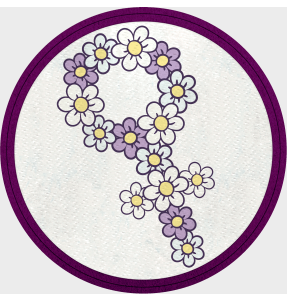 Parche redondo para el día de la mujer diseño Flores