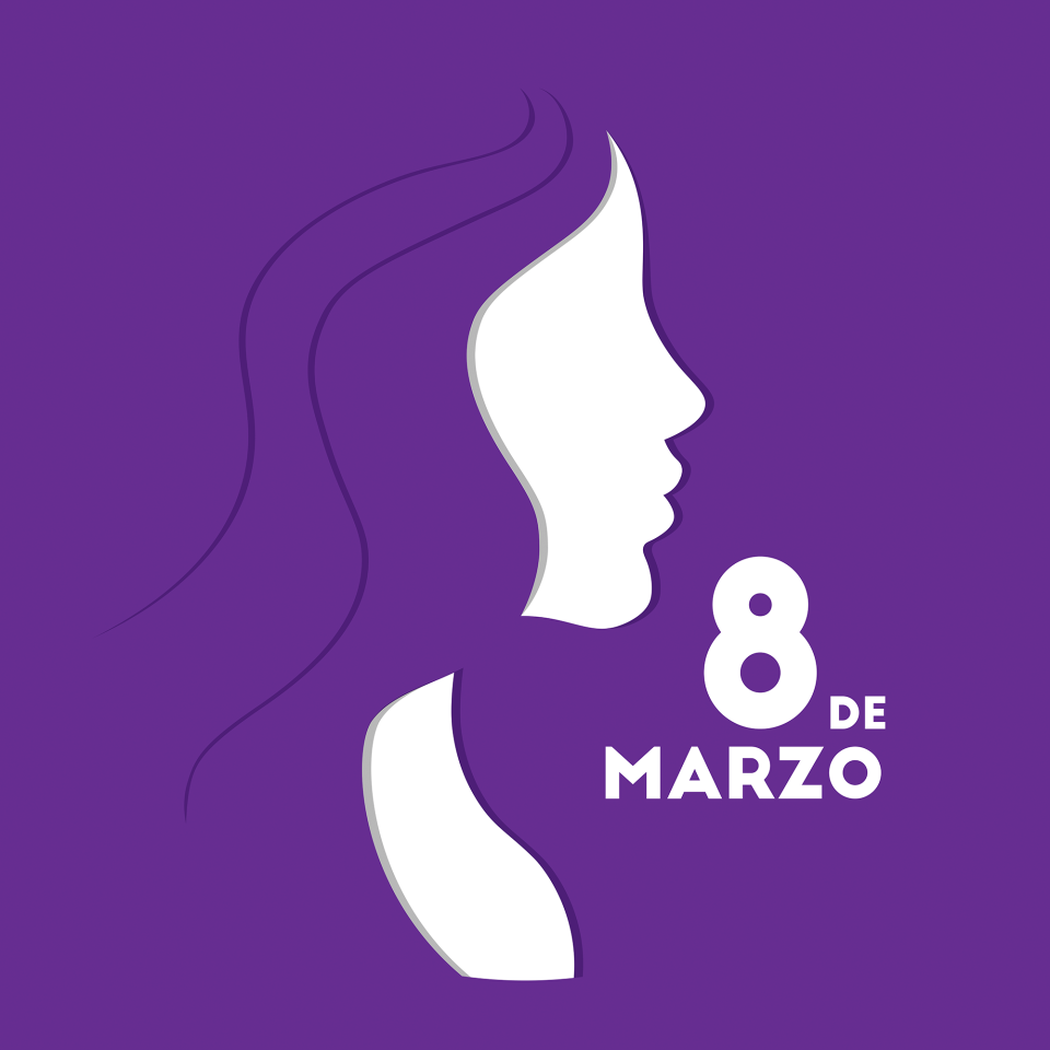 Parche redondo para el día de la mujer diseño Silueta