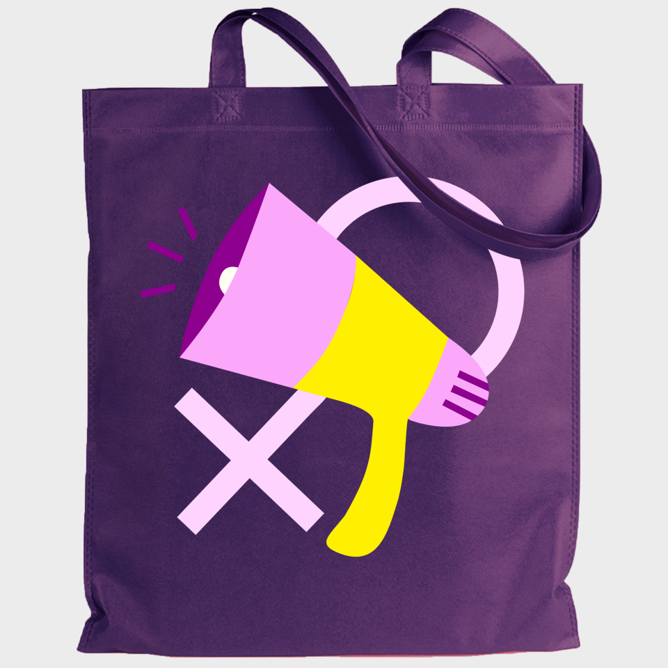 Tote bag para el día de la mujer diseño Megáfono