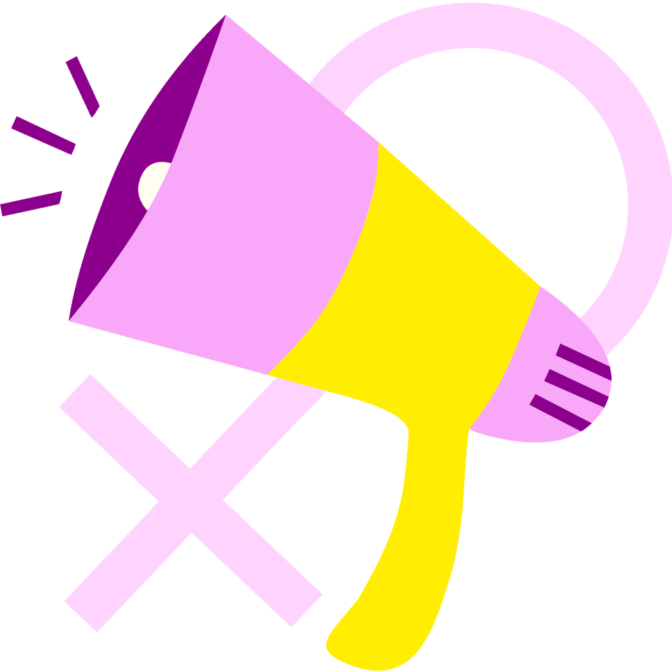 Tote bag para el día de la mujer diseño Megáfono