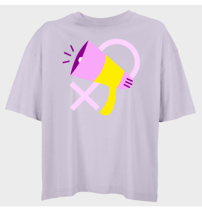 Camiseta oversize mujer para el día de la mujer diseño Megáfono